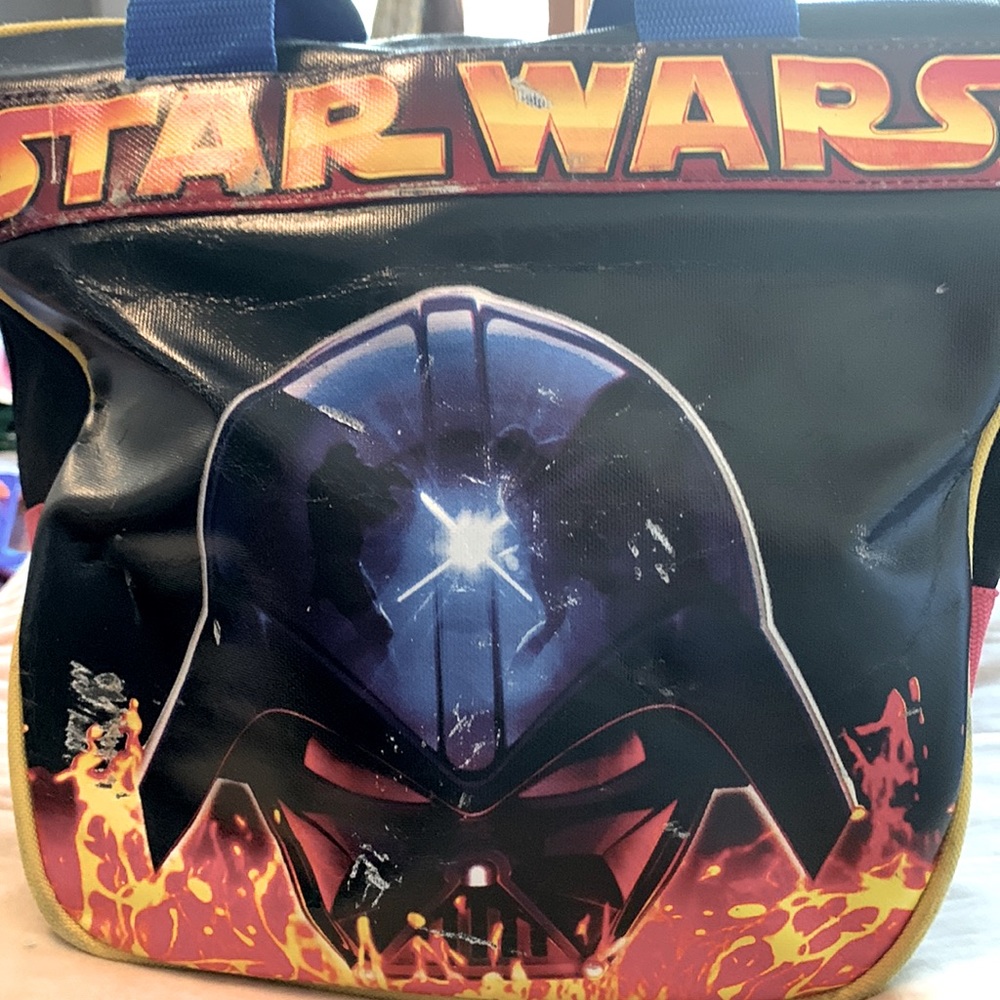 Star Wars bowling ball without holes and stars bowling bag ( Rare )